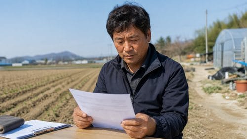 임차농지 공익직불금 서류를 확인하는 농업인