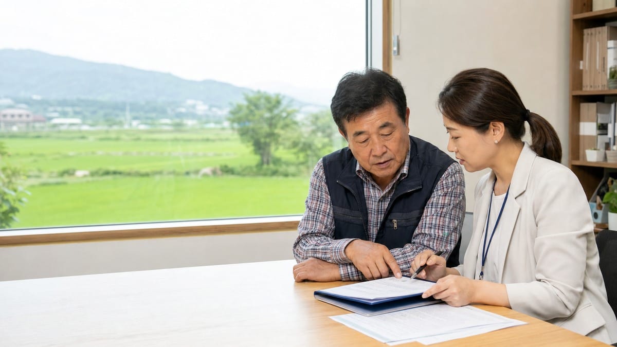 농사직불금 부정수급 신고 전 서류를 확인하는 농업인