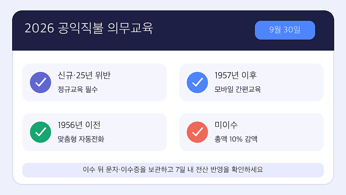 공익직불금 의무교육 미이수 10% 감액과 교육 유형