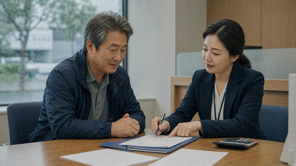 남부 수해 금융지원 상담을 받는 소상공인 장면