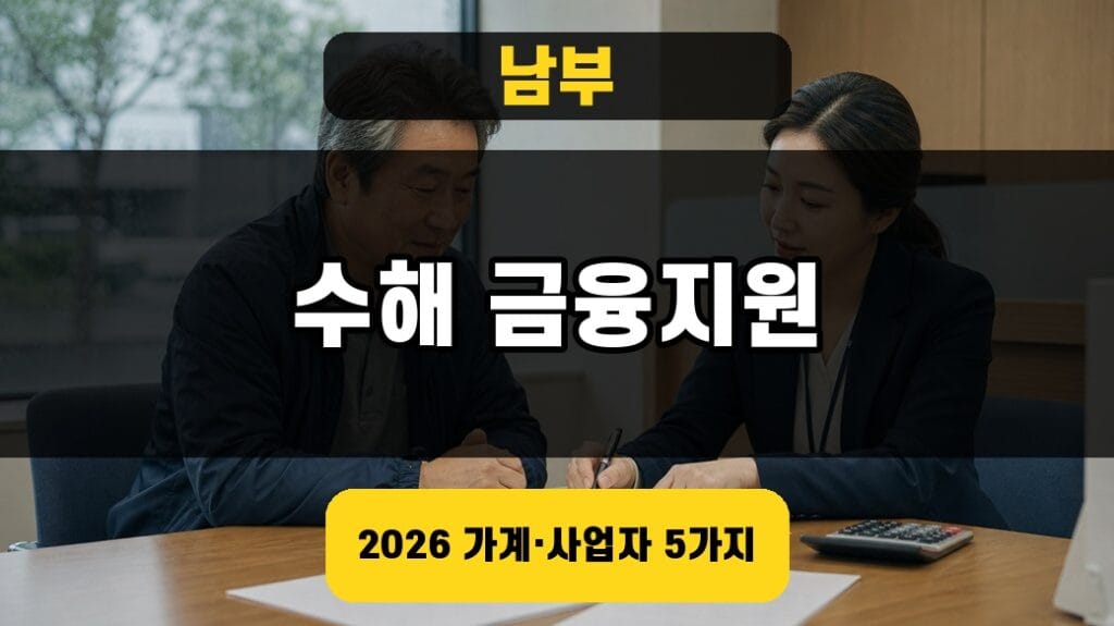 남부 수해 금융지원 2026 가계·소상공인 대표이미지