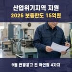 산업위기지역 지원 2026 보증한도 15억원
