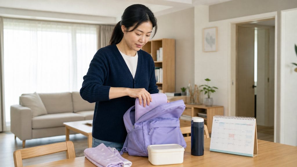 자녀의 방학 돌봄을 준비하며 단기 육아휴직 1~2주 일정을 확인하는 부모