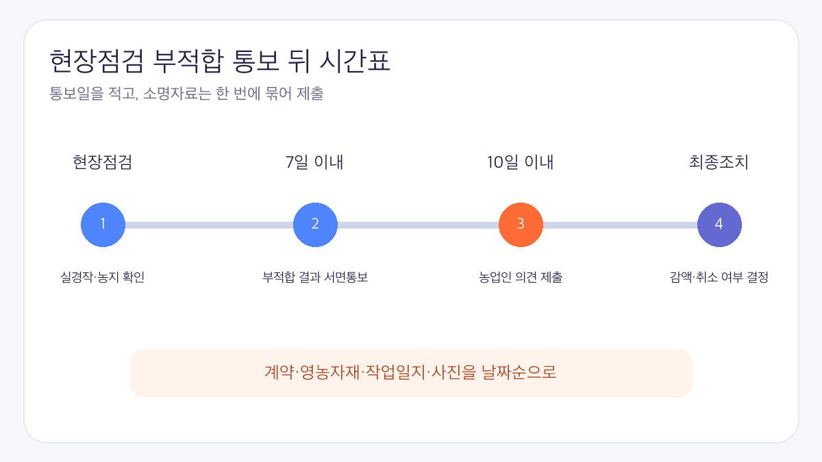 공익직불금 현장점검 부적합 소명 7일 10일 일정