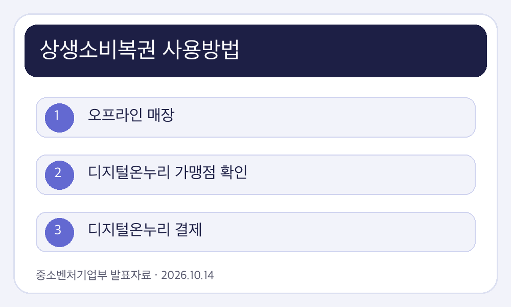 상생소비복권 사용방법 핵심 조건과 진행 흐름 인포그래픽