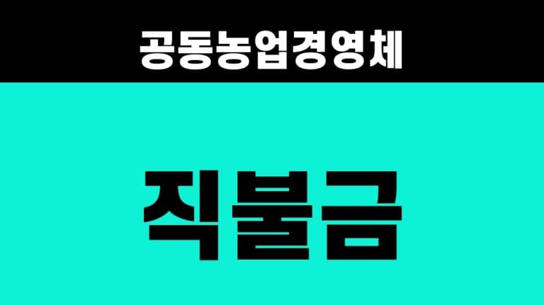 공동농업경영체 직불금